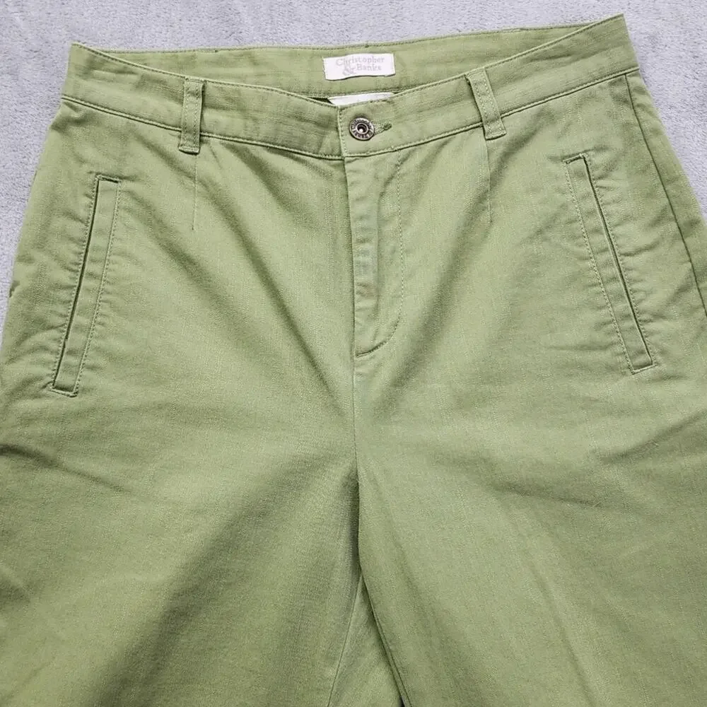Vintage Christopher & Banks High‎ Rise Tapered Jeans Size 6 Green Stretch Denim